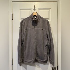 Calvin Klein Men’s Gray Full-Zip Fleece  Sweater Jacket